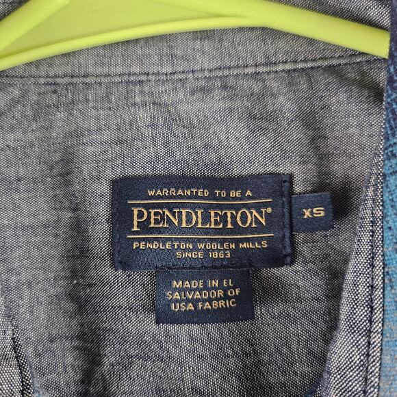 Pendleton Woolen Mills Blue Yellow Plaid Check Flannel Shirt Women's XS - Picture 3 of 7